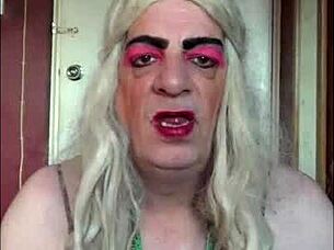 shy bisexual crossdresser begs for real cock humiliation