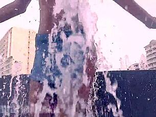 Hairy Latina Babe Flashes Wet Pussy Under Miniskirt Publicly