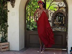 angel constance strips teasing her juicy indian milf curves