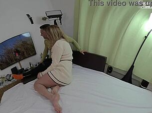 mature julia north gets her big natural tits and hairy pussy pounded doggystyle by her lover backstage