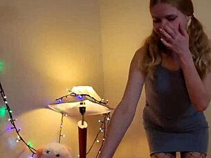 petite cutie deepthroats huge cock closeup pov