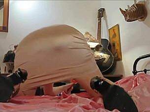 2423tec's wild fuck party leaves satin lingerie drenched in hot sperm