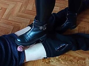 Booted Girls Dominate Foot Fetish Cum Explosion