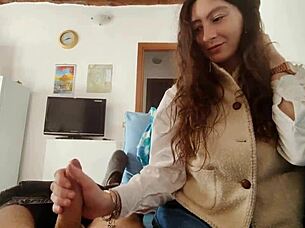 guy begs for blowjob but gets hot handjob instead