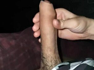 in the lonely dark bedroom, passionate masturbation ends in huge cumshot