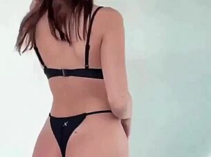 boutinela's hottest all-black bikini thong and ass worship compilation