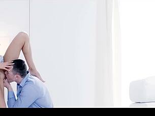 Nancy A rides husband passionately wet pussy moaning tight