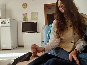 guy begs for blowjob but gets hot handjob instead