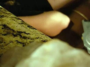 BBW Julie jiggles big tits in hidden cam blowjob swallow