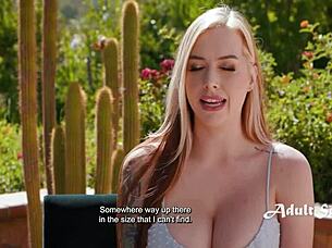 busty blonde cubbi thompson starts sensual then gets ravaged hard by chara dera