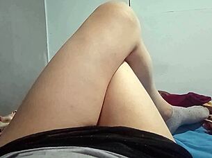 step cousin sneaks panty-free under table flashing cute legs