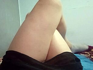 step cousin sneaks panty-free under table flashing cute legs