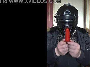 Bisexual Crossdresser Gags Hard On Homemade Dildo Toys