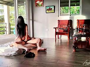 petite asian slut stretches tight holes soft and hardcore before massive face cum