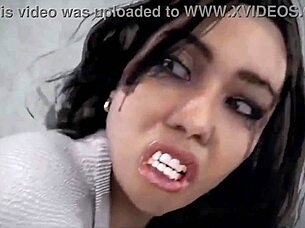 big booty bitch rides dildo machine hard in her office