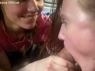 backseat bus ride turns into wild group anal cum swallowing orgy