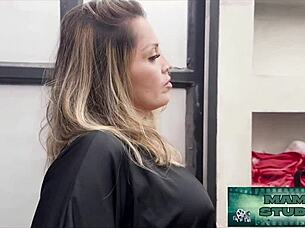 Mama caught spying stud and fucked him hard