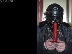 Bisexual Crossdresser Gags Hard On Homemade Dildo Toys
