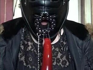 Bisexual Crossdresser Gags Hard On Homemade Dildo Toys