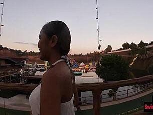 asian teen waterpark play leads to boyfriend sex fun