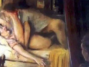 vintage erotic drawings capture hairy retro passion