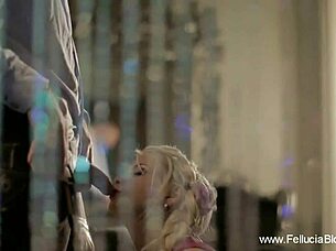 Blonde Amateur's Stylish Oral Facial Swallow