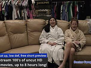 dr tampa inspects jasmine rose's shaved latina holes up close