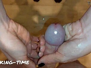 Slut Wife Teases and Milks Ultra-Sensitive Cock to Edge