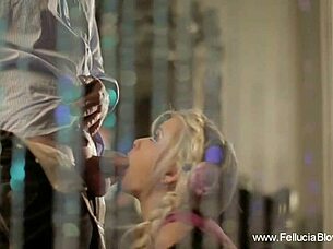Blonde Amateur's Stylish Oral Facial Swallow