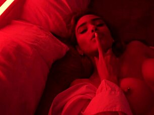 Yaira strips sexy through house teasing natural tits pussy