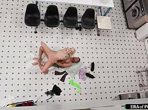 blonde trapped in machine trades deepthroat for rescue fuck