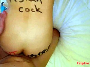 DIRTY WORDS SCRIBBLED ON RUSSIAN GIRL'S BODY!