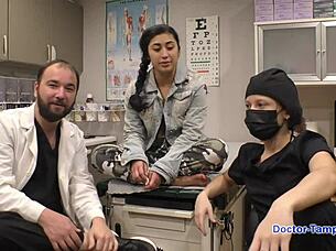 dr tampa inspects jasmine rose's shaved latina holes up close