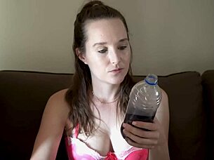 Voyeur Watches Brunette Neighbor Chain Smoke In Bra