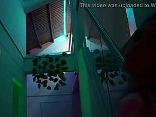 Yaira strips sexy through house teasing natural tits pussy