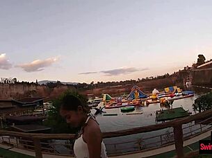 asian teen waterpark play leads to boyfriend sex fun
