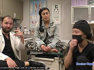 dr tampa inspects jasmine rose's shaved latina holes up close