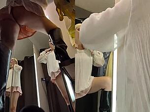 blonde big tits pussy spied in public changing room