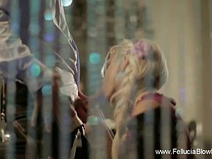 Blonde Amateur's Stylish Oral Facial Swallow