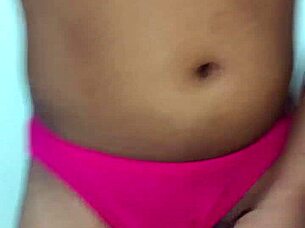 crossdressing amateur strokes hungrily in erotic panties alone?