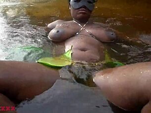 busty african grinds thick ass ebony curves in ritual waters