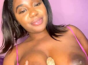 hey check these huge natural tits bouncing wild in solo oiled playtime