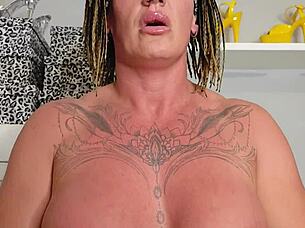 Doctor hypnotizes patient into wild self-fucking anal squirting session