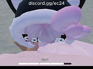 i'm fucking this roblox slut hard on the beach