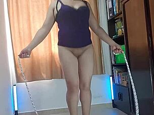 halloween latina housewife naked workout flashing pussy
