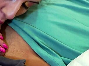 pierced nipple latina delivers homemade tongue blowjob magic