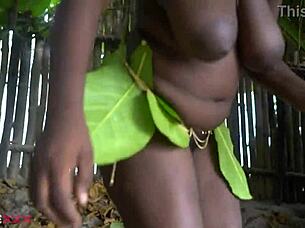 busty african grinds thick ass ebony curves in ritual waters