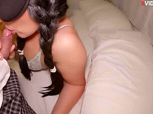 hotel night anal creampie with muscular latina