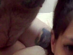 Candie Cross stares as deep fuck ends facial white