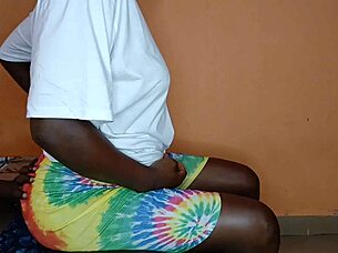 Ebony teen 18+ bends over perfectly for doggy style